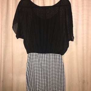 Women’s Dress with Houndstooth Bottom & Black Top